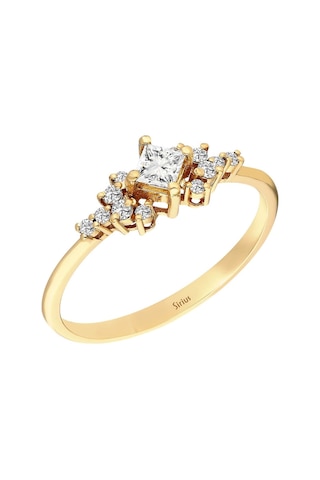Sirius Toplam 0,32 Karat Prenses Kesim Pırlanta Tektaş Yüzük