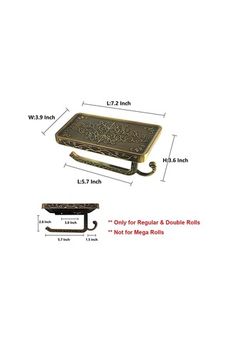 Gajeena Klasik Stili Duvarlı Tuvalet Kağıdı Dispenseri - Uzay Alüminyumlu, Telefon Rafı İçeren, Delme Yok Kurulum, Banyo Organizasyon Aracı Altın