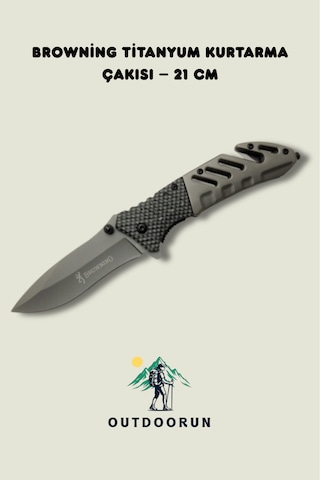 Browning Titanyum Kurtarma Kamp Çakısı 21 Cm siyah
