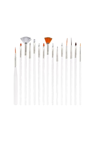 Yifomall 15'li Profesyonel Tırnak Fırçası Seti - Manikür Ve Nail Art İçin Çok Amaçlı Fırçalar, Beyaz Saplı