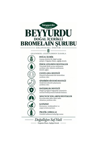 Bromelain Şurubu Beyyurdu Ananas Ekstreli Günlük Destek Şurubu 250 ML