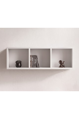 Vira Box Duvar Rafı 90 Cm Dekoratif Kitaplık Ve Duvar Rafı Beyaz