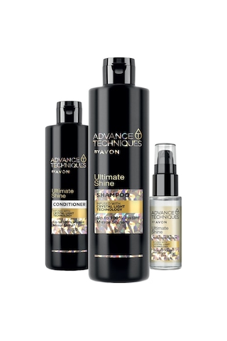 Avon Advance Techniques Ultimate Shine Şampuan 400 ML + Saç Kremi 250 ML + Serum 30 ML