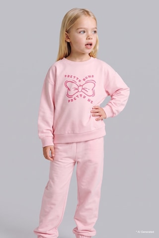 Defacto %100 Pamuk Baskılı Sweatshirt Üst Lastikli Paça Alt 2li Takım Kız Bebek I4475a526aupn167 Pembe-pn167
