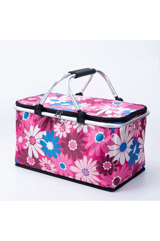 Lıcorıce Katlanabilir Kamp Taşınabilir Buz Torbası Yalıtımlı Öğle Yemeği Kutusu, Açık Saklama Sepeti Mor
