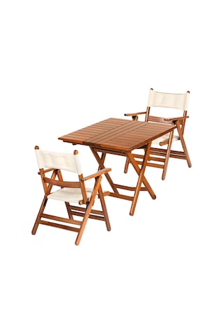 Marmaris Minderli Ahşap Bahçe Balkon Seti: 70X70 Masa +2 Sandalye (540175167)