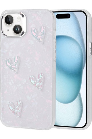 Apple Uyumlu iPhone 14 Kılıf Kabartma Figürlü Parlak Zore Eralli Silikon Kapak