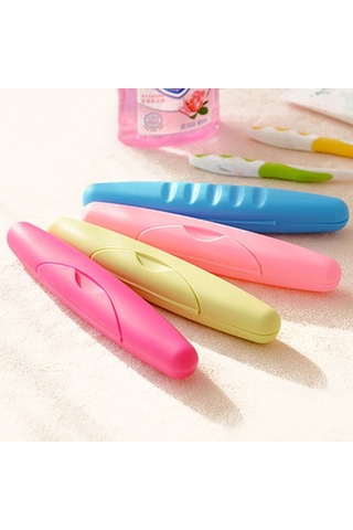 Sones Seyahat Taşınabilir Yıkama Diş Fırçası Kutusu Kapaklı Ve Kilitli Mühürlü Diş Fırçası Kılıfı Gül Kırmızısı Diğer