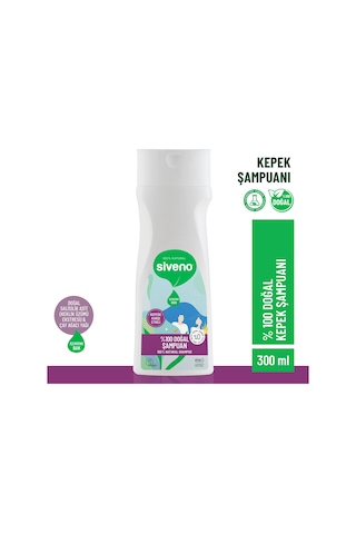 Siveno %100 Doğal Kepeğe Karşı Etkili Şampuan Günlük Bakım Yağlı Saçlar Çay Ağacı Keklik Üzümü Vegan 300 ML
