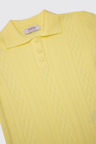 Panço Kız Çocuk Polo Yaka Sarı Triko 2611GK18004