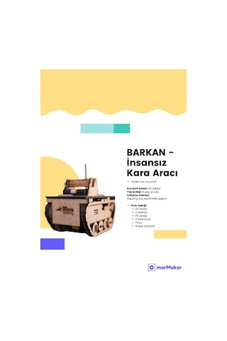 Türk Malı İnsansız Tank Robot Dc Motorlu Ahşap Oyuncak Stem-a Set Çocuklar İçin Boyanabilir Maket