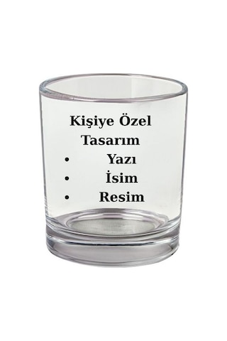 Kişiye Özel Viski Bardağı - Baskılı Viski Bardağı - İsimli Viski Şeffaf