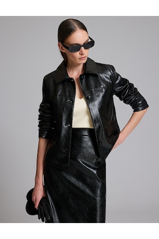 Pierre Cardin Siyah Deri Ceket 50329376-vr046