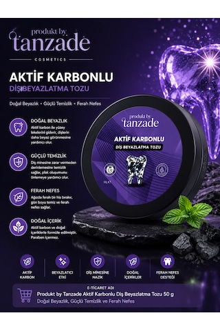 Produkt By Tanzade Aktif Karbonlu Diş Beyazlatma Tozu 50 G Produkt By Tanzade Aktif Karbonlu Diş Beyazlatma Tozu 50 G