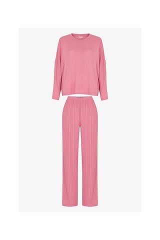 Penti Gül Kurusu Rosy Pink Uzun Kollu Pantolon Pijama Takımı Pk34