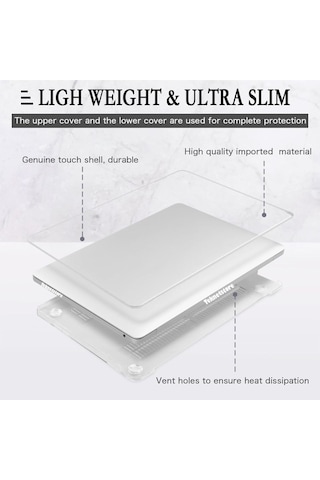 Apple Uyumlu MacBook Air 13 A1932 2018 A2179 2020 Kristal Kapak Koruma Kılıf Tam