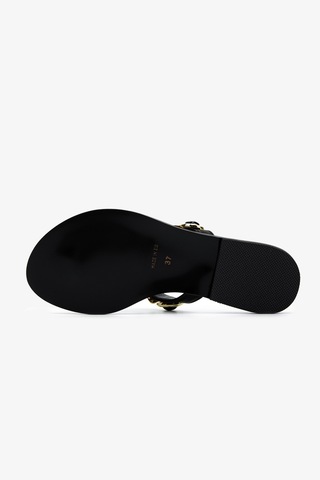 Valmenti Kadın Hakiki Deri Siyah Deri Düz Terlik 1141 587 Bn Trlk Y26 Black Leather