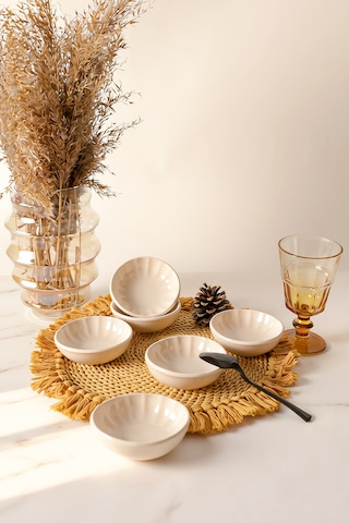 Keramika Krem Sirius Çerezlik / Sosluk 10 Cm 6 Adet 030 Krem
