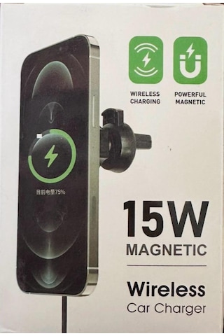 Apple Uyumlu 15w Magnetıc Wireless Araç Şarjı Araç Şarj Aleti
