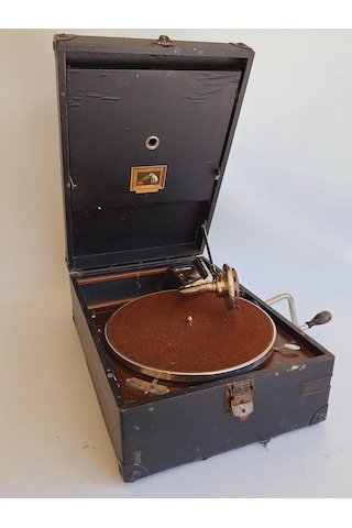 His Master's Voice Antika Çanta Gramofon 082