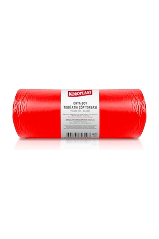 Büzgülü Tıbbi Atık Poşeti Orta Boy 55x60 Cm, 10x10&apos Lu Sızdırmaz Yırtılmaz Profesyonel Çöp Poşeti, Geri Dönüştürülebilir Kolay Bağlanır Tıbbi Atık Torbası, Hastane, Klinik Büzgülü Çöp Poşeti