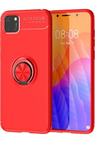 Cosmotex Newface Huawei Y5p Kılıf Range Yüzüklü Silikon - Kırmızı