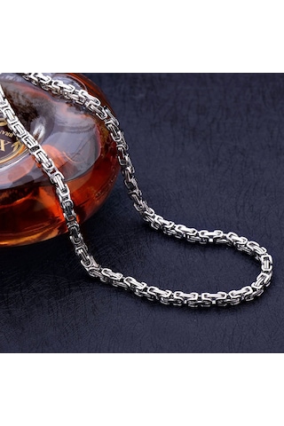 Forentina 315l Çelik Erkek 60 Cm Kral Zincir Kolye Ps3686 Gri