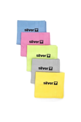Silver Home Mikrofiber Dekoratif Renkli Cam Bezi Pk : 5 Adet Bez 42 68 Cm Boyutlarında Çok Renkli