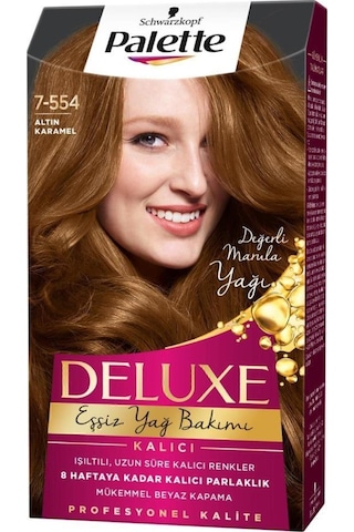 Palette Deluxe 7 - 554 Altın Karamel X 2 Adet Saç Boyası