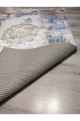 Yamalıhome Bambu Halı D325 Mavi Hardal 80X140 Cm Pratik Halı