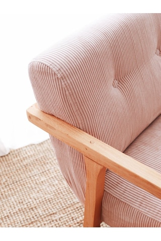 Nini Sallanan Ahşap Berjer Kadife Pembe
