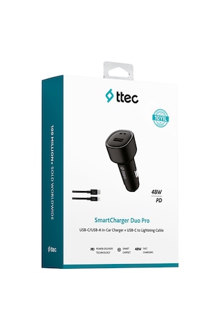 Ttec Smartcharger Duo Pd 48w Araç Hızlı Şarj Aleti Lighting+usb-a Gri