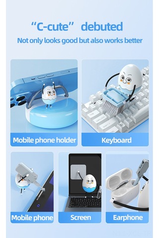 Konesam Gri Elektronik Aleti Temizleme Seti - Klavye, Kulaklık Ve Telefon Ekranı Temizleyici Fırça - Sıvısız Çok Fonksiyonlu Araç