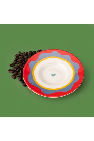 Evidea Kitchen Granny Çay Tabağı - Kırmızı / Yeşil - 13 Cm Kırmızı / Yeşil Kırmızı - Yeşil