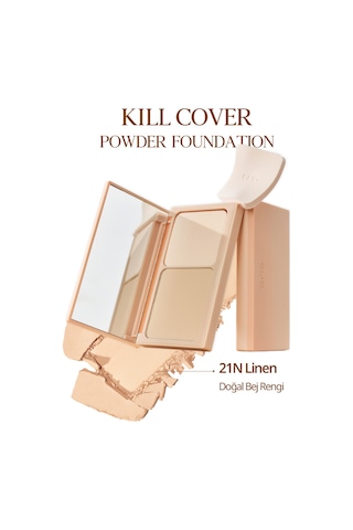 Clio Kill Cover Hafif Yapılı Pürüzsüz Mat Bitişli Pudra Fondöten 21N Linen