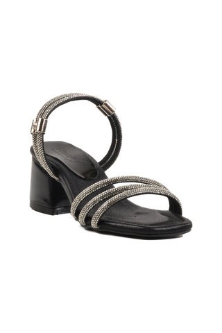 Siyah Taşlı Kız Çocuk Sandalet 016 P Siyah