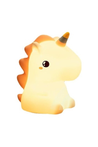 Tekboynuz Gece Lambası, Çocuklar İçin 7 Renkli Gece Lambası Bebek Led, Kızlar Erkekler Yetişkinler İçin Şarj Edilebilir Gece Lambası, Dokunmatik Ekranlı Çocuk Gece Lambası Silikon, Lu Diğer