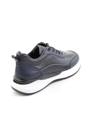 Bambi Lacivert Hakiki Deri Erkek Sneaker E01958176543