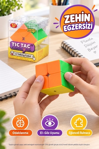 Manyetik Zeka Küpü Tic Tac 2x2x2 Şekil Değiştiren Eğitici Akıl Ve Mantık Oyunu