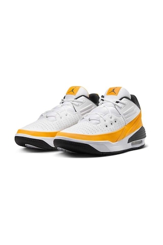 Nike Jordan Max Aura 5 Shoes Leather Hakiki Deri Bilekli Unisex Spor Ayakkabı Beyaz Sarı Sarı