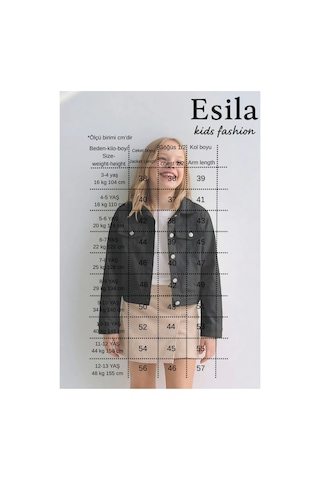 Esila Kids Kız Çocuk Gabardin Ceket Yazlık İnce Ceket Siyah