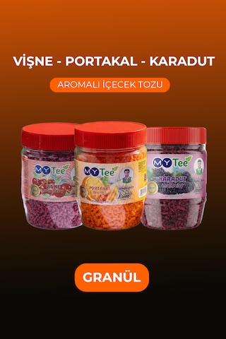 Mytee 3'lü Portakal - Vişne - Karadut Aromalı Granül İçecek Tozu 3 X 250gr 750 G Mytee 3'lü Portakal - Vişne - Karadut Aromalı Granül İçecek Tozu 3 X 250gr 750 G