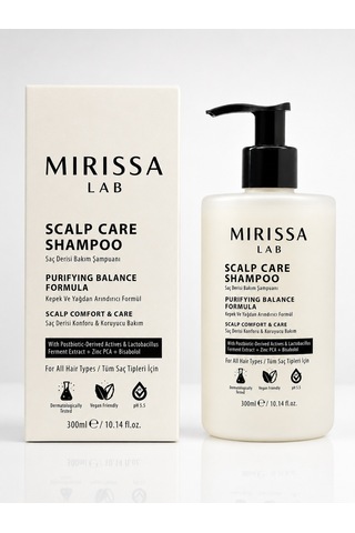 Mirissa Lab Kepek Ve Yağlanma Karşıtı Sülfatsız ve Tuzsuz Saç Derisi Şampuanı 300 ML