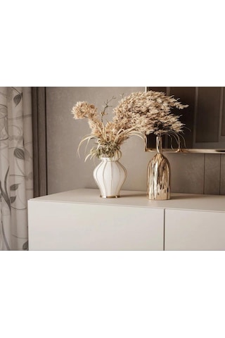 Tv Ünitesi Tv Alt Modülü 240 Cm Krem Mdf