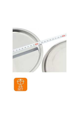 Abant Çelik Diplomat Servis Tabak 22 Cm - No : 5 6'li Set Metal
