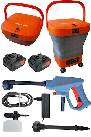 Kraft Hart ZD-035 21V 4AH Çift Akü Katlanabilir Basınçlı Yıkama Makinesi