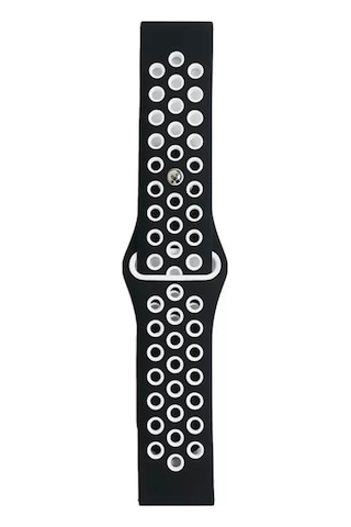 Buradabulabilirsin Watch 20mm Uyumlu Spor Delikli Kordon - Siyah-beyaz Bbz