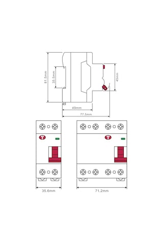 Mutlusan MRC06-203025 2P 6kA AC 25A 30mA Kaçak Akım Koruma Rölesi