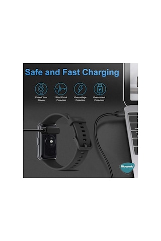 Watch Fit Manyetik Usb Şarj Kablosu Siyah Siyah