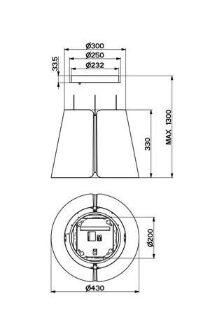 Faber Beat BK Matt F45 Ada Tipi Davlumbaz